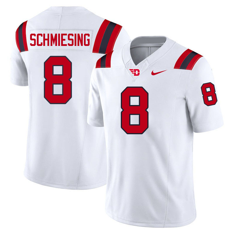 Dayton Flyers #8 Sam Schmiesing College Football Jerseys,Uniforms-White